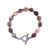 Bραχιόλι ατσάλι με ορυκτές πέτρες και αιματίτη